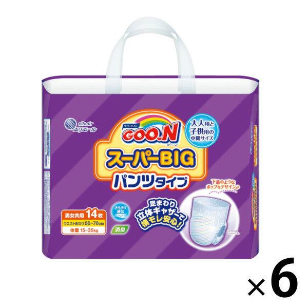 Goon 尿布褲超大 (15-35kg) 1 箱 (14 張 x 6 包) Daio Paper