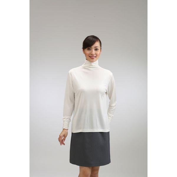女用絲質高領長袖內搭T卹 白色 LL 大尺碼 7049LL-WT 1 件（直式出貨）