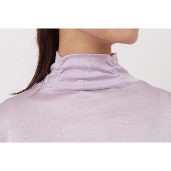 女用絲綢高領長袖內搭T卹 薰衣草色 M 7049M-LV 1 件（直送）