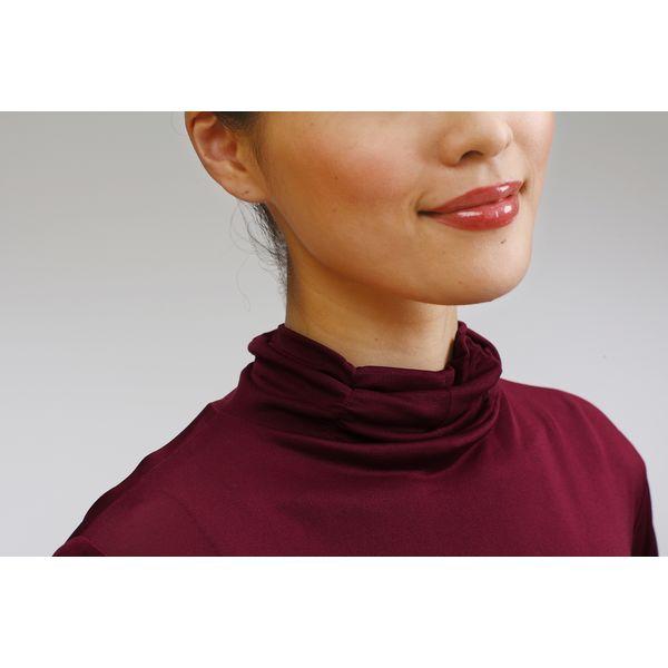 女用絲質高領長袖內搭T卹 紅色 M 7049M-WN 1 件（直送）
