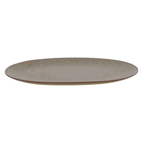 美濃燒陶瓷 Ov 盤 橢圓形 21.5×15.5cm 銀棕色 1 件 TOJIKITONYA