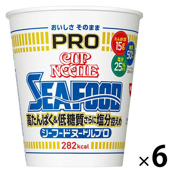 杯麵 Nissin Foods 杯麵 PRO Seafood (Pro) 高蛋白低碳水化合物低鹽 1 套 (1 件 x 6)