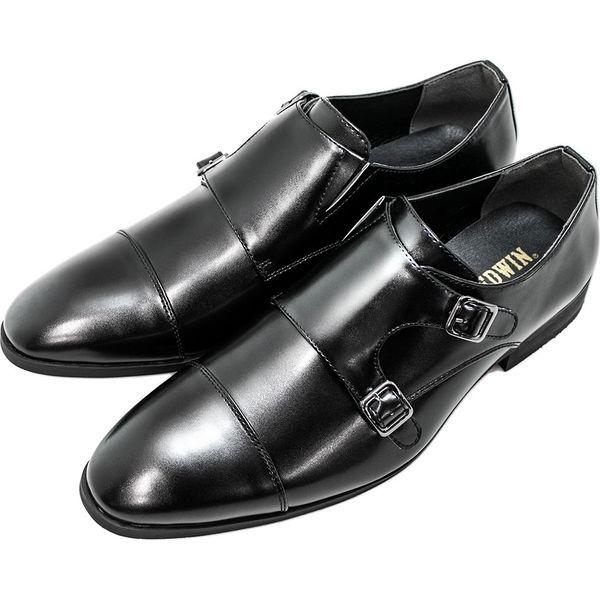 EDWIN 男士黑色商務鞋僧侶帶 edm005 25.0cm 1 雙（直送）