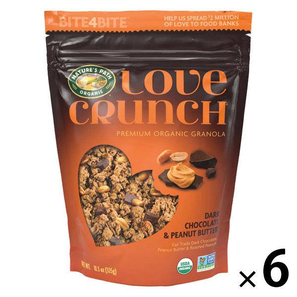 Love Crunch 有機格蘭諾拉麥片黑巧克力和花生醬 325 克 6 件 Nature's Purse