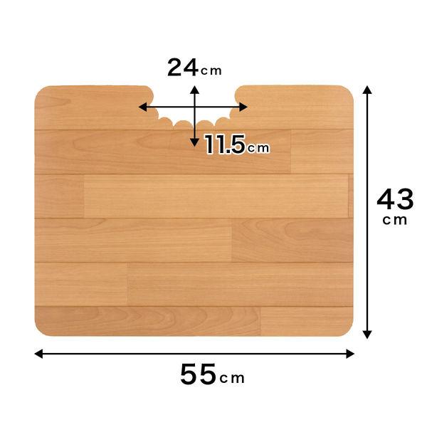 Sanko 防水馬桶墊可擦拭地板防污米色木質 55 x 43 公分吸力 KV-15 日本製造 1 件