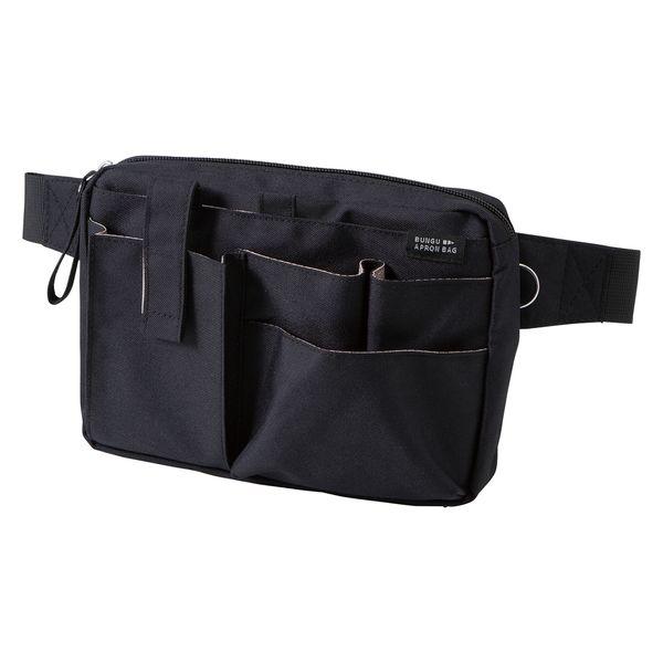 Kutsuwa 文具圍裙袋附角撐板 黑色 BE020BK 1 件