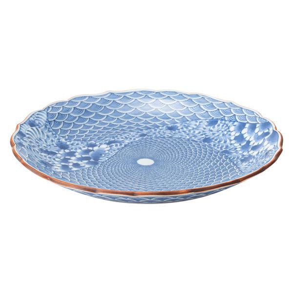 [奧特萊斯] 西貝陶藝工匠的傳統 SR-4。青海波浪紋流水圖桔梗6.7寸盤1片