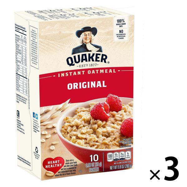 QUAKER 速食燕麥片 普通 280 克 3 盒 麥片
