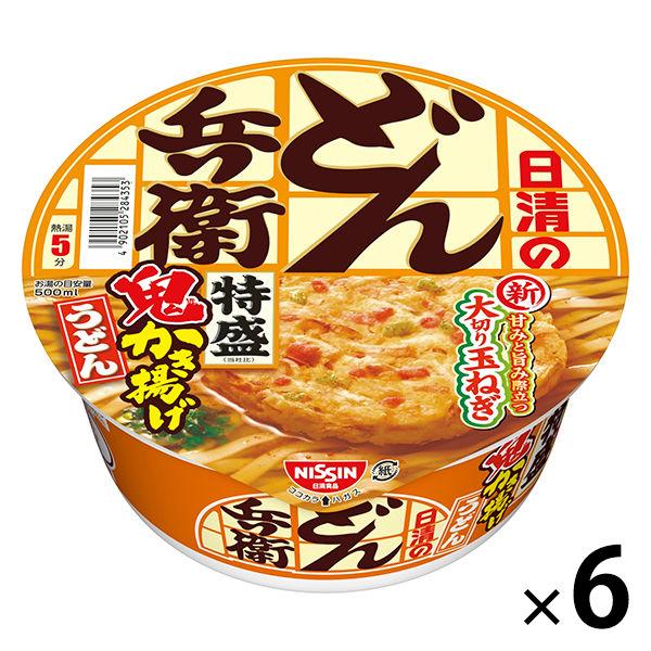 日清食品日清豚兵衛特製鬼炸烏龍麵【甜味與風味優異的洋蔥片】杯麵杯烏龍麵大6個裝