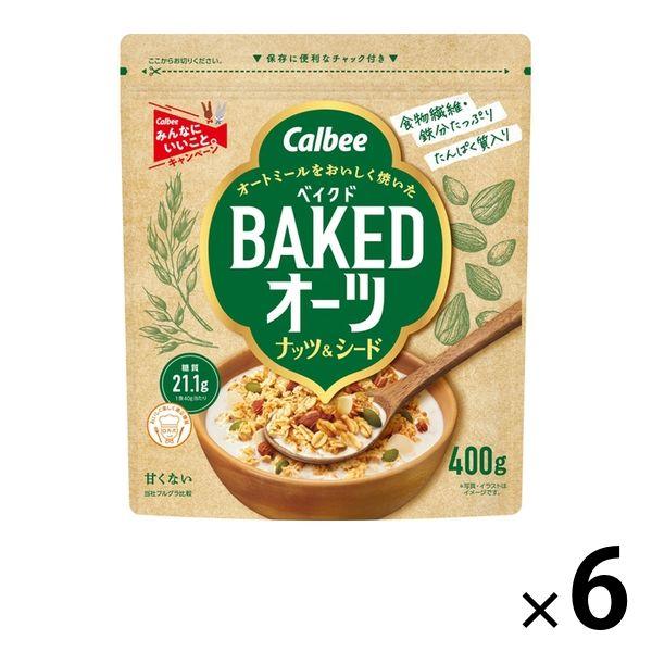 烤燕麥堅果和種子 400 克 6 袋 Calbee 穀物格蘭諾拉麥片
