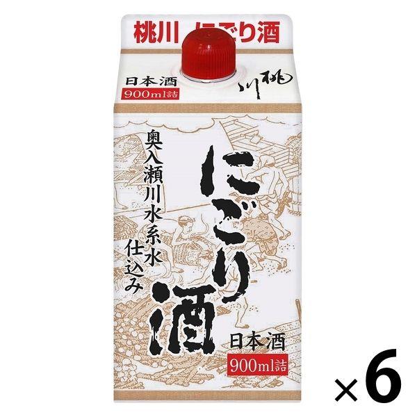 桃川 Nigori 清酒包 900ml 1 套（1 瓶 x 6） 青森縣清酒 甜黑清酒