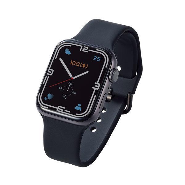 Apple Watch 錶帶 矽膠黑色 AW-45BDSCLBK ELECOM 1 件