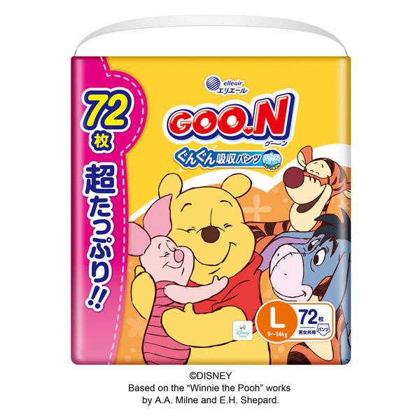 Goon 尿布褲 L（9-14 公斤）1 包（72 件）吸水褲超大號巨型男女通用 Daio 紙