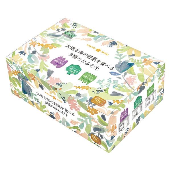 光味噌 3 種大地和海洋蔬菜味噌湯 30 個 1 袋