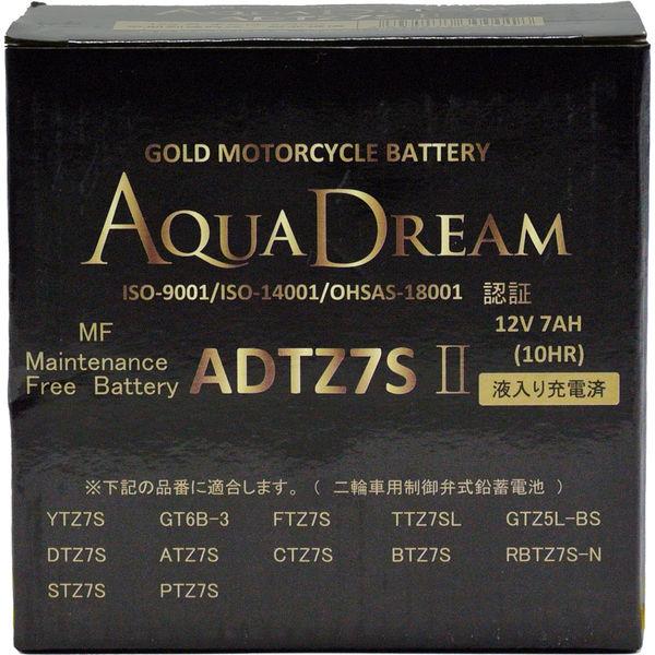 Aqua Dream 摩托車電池 GOLD 摩托車電池 帶液帶電 ADTZ7SII 1 片（直髮）