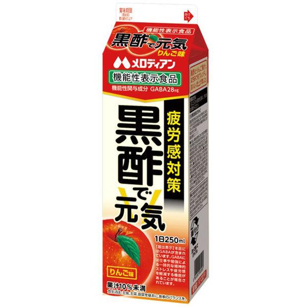 Melodian 【冷藏】健康黑醋 蘋果口味 功能聲稱食品 1000ml x 6 瓶 4902390725494 1 套（1000ml x 6 瓶（直送）