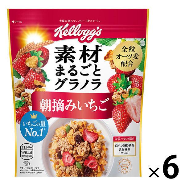 全成分格蘭諾拉麥片早上採摘的草莓 430g 1 套（1 袋 x 6）Nippon Kellogg