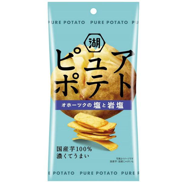 Koikeya 細袋純馬鈴薯厚咬切鄂霍次克鹽和岩鹽 4901335137958 1 套 (32g x 12 個) (直送)